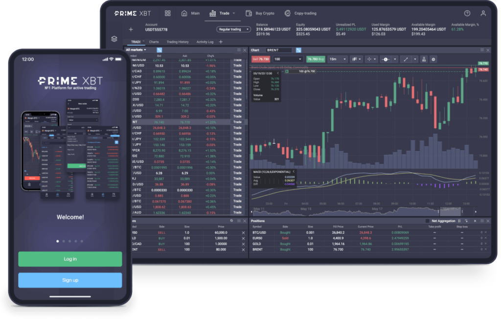 PrimeXBT platforms for crypto trading.